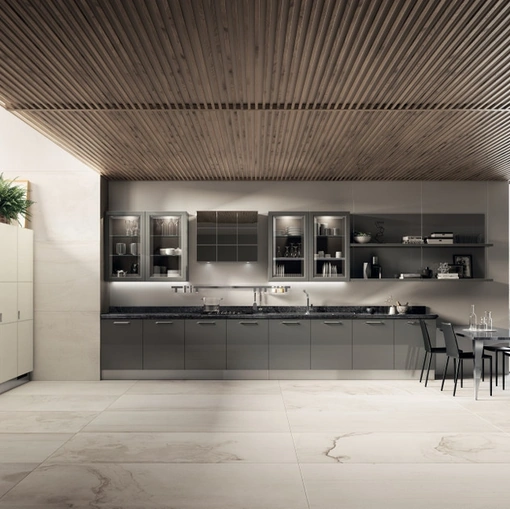 Cucina Classica Exclusiva 08 in laccato lucido Titanio di Scavolini