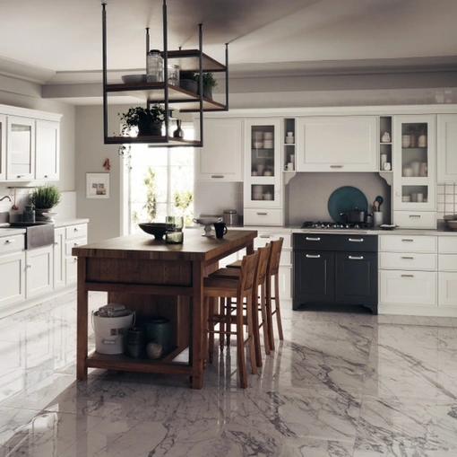 Cucina Classica Favilla 04 con Isola in Rovere Nodato di Scavolini