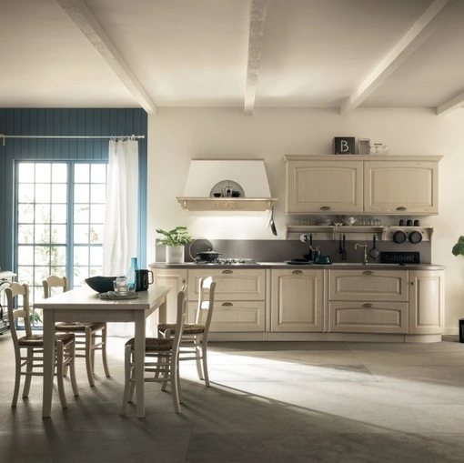 Cucina Classica ad angolo Madeleine 01 in Frassino Bianco di Scavolini