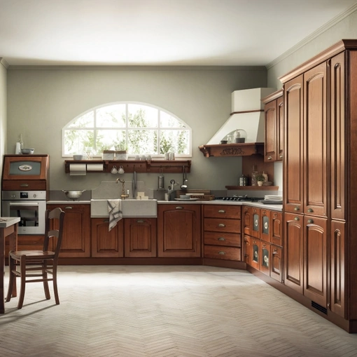 Cucina Classica angolare Madeleine 02 in Castagno di Scavolini