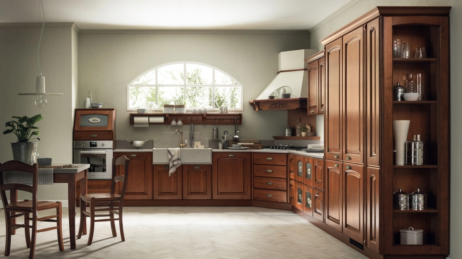 Cucina Classica angolare Madeleine 02 in Castagno di Scavolini