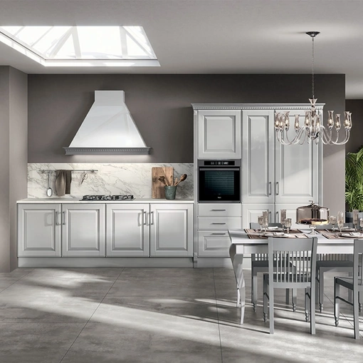 Cucina Classica Baltimora in laccato Grigio Airone di Scavolini