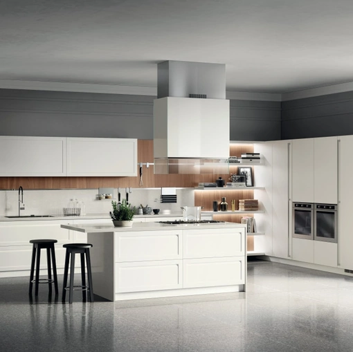 Cucina Moderna Carattere 09 Bianco Prestige di Scavolini