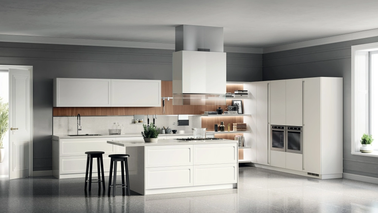 Cucina Moderna Carattere 09 Bianco Prestige di Scavolini