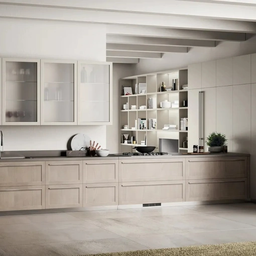 Cucina Moderna Carattere 14 in Frassino Arena e laccato Tortora di Scavolini