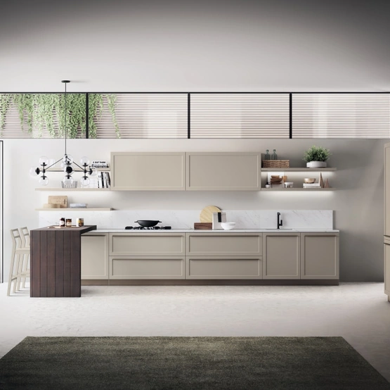 Cucina Moderna Carattere 13 in laccato opaco Visone di Scavolini