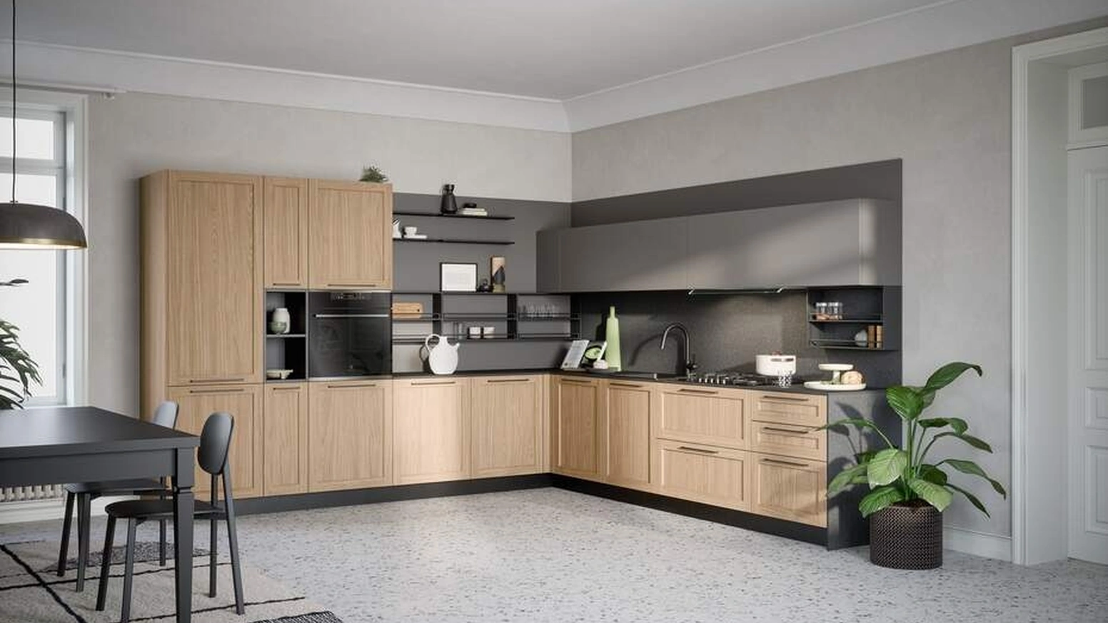 Cucina Moderna angolare Clio Composizione 01 di Prima Cucine