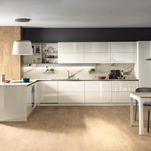 Cucina Moderna Dandy Plus 04 Bianco Lucido di Scavolini