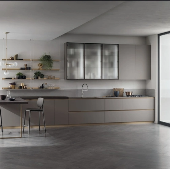 Cucina Moderna con penisola DeLinea 04 Grigio Londra di Scavolini