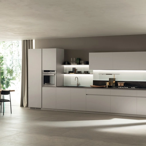 Cucina Moderna DeLinea 07 in laccato Grigio Chiaro di Scavolini