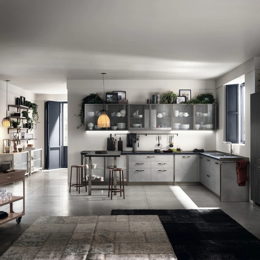 Cucina Moderna Diesel get Together 04 Industrial Showcases di Scavolini