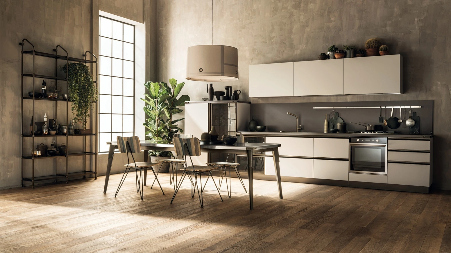 Cucina Moderna Diesel Open Workshop 11 in decorativo Soft Beige di Scavolini
