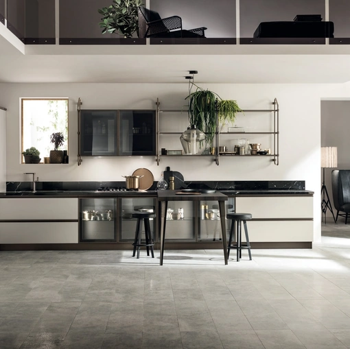 Cucina Moderna Diesel Open Workshop 06 in Vetro ed Alluminio di Scavolini