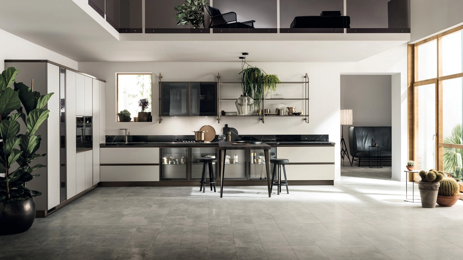 Cucina Moderna Diesel Open Workshop 06 in Vetro ed Alluminio di Scavolini