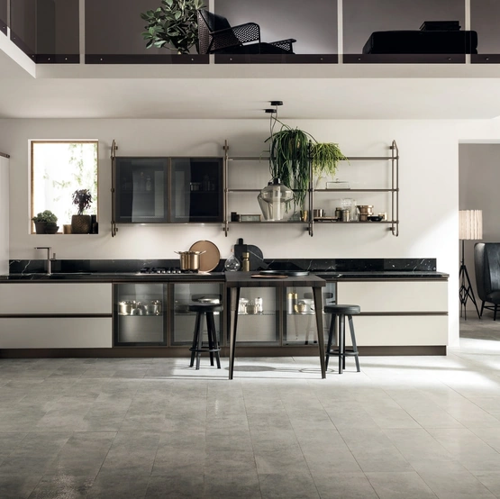 Cucina Moderna Diesel Open Workshop 06 in Vetro ed Alluminio di Scavolini