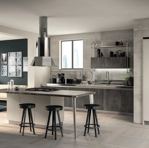Cucina Moderna Diesel Open Workshop 04 Concrete Harlem di Scavolini