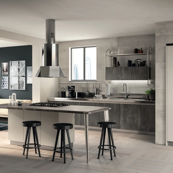 Cucina Moderna Diesel Open Workshop 04 Concrete Harlem di Scavolini