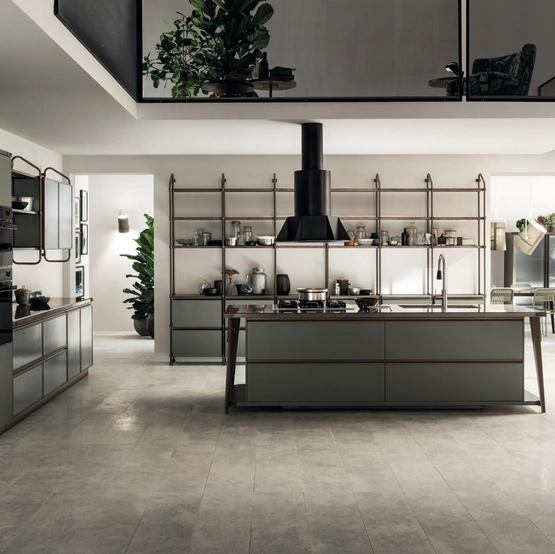 Cucina Moderna Diesel Open Workshop 09 Verde Minerale di Scavolini