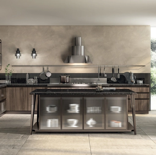 Cucina Moderna Diesel Open Workshop 03 Noce Garden di Scavolini
