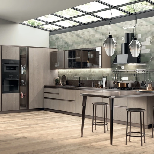 Cucina Moderna Diesel Open Workshop 01 in Rovere Gessato di Scavolini