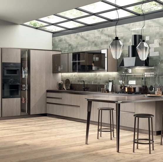 Cucina Moderna Diesel Open Workshop 01 in Rovere Gessato di Scavolini
