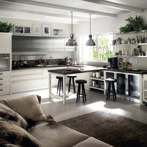 Cucina Moderna Diesel Social Kitchen 04 in Rovere laccato Tortora di Scavolini