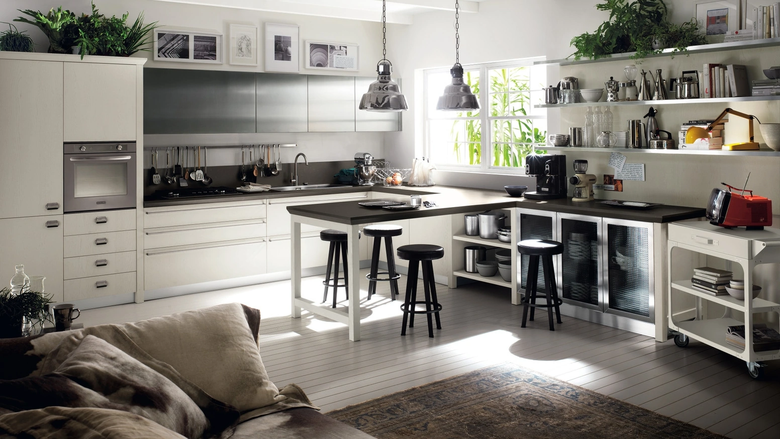 Cucina Moderna Diesel Social Kitchen 04 in Rovere laccato Tortora di Scavolini