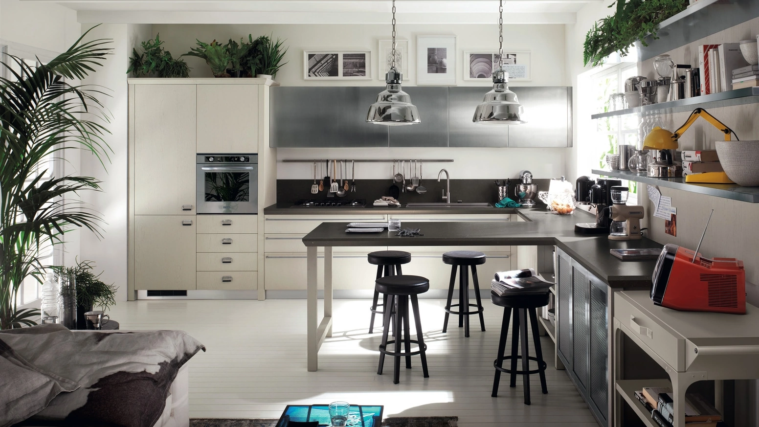 Cucina Moderna Diesel Social Kitchen 04 in Rovere laccato Tortora di Scavolini
