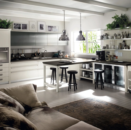 Cucina Moderna Diesel Social Kitchen 04 in Rovere laccato Tortora di Scavolini