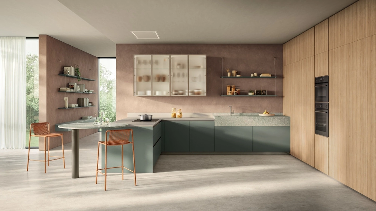 Cucina Moderna con penisola Essenza 01 di Scavolini