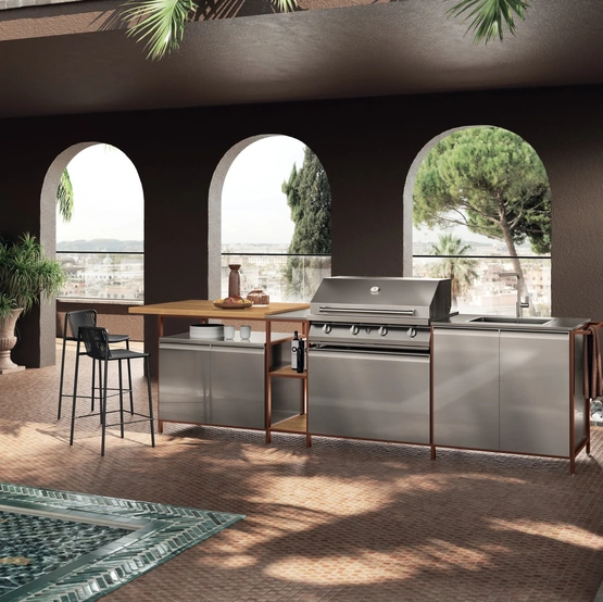 Cucina Moderna Formalia Outdoor 01 in acciaio di Scavolini