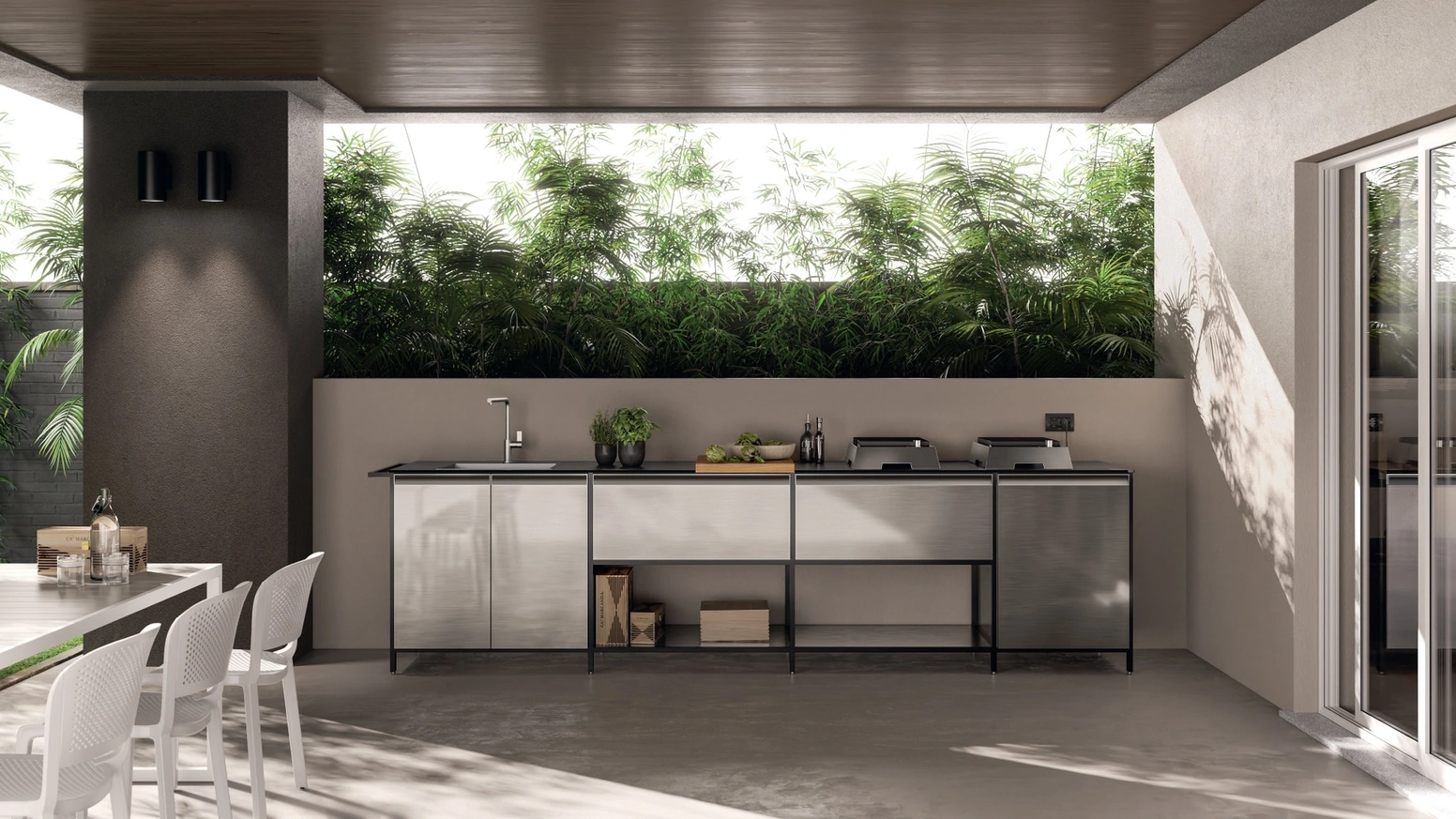 Cucina Moderna Formalia Outdoor 04 in acciaio di Scavolini