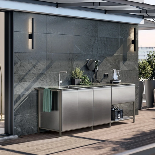Cucina Moderna Formalia Outdoor 06 in acciaio di Scavolini