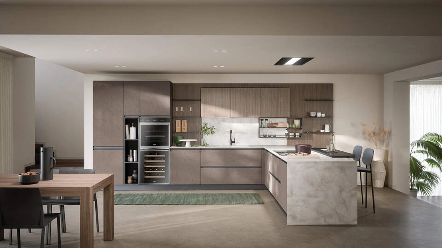 Cucina Moderna con penisola Hera Composizione 05 di Prima Cucine