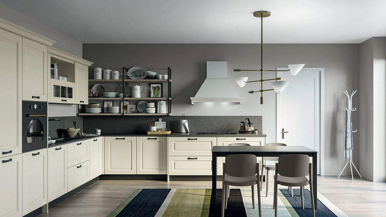 Cucina Moderna angolare Maya Composizione 04 in legno laccato di Prima Cucine