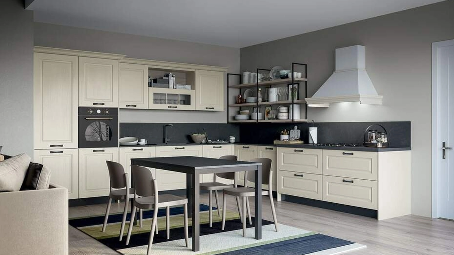 Cucina Moderna angolare Maya Composizione 04 in legno laccato di Prima Cucine