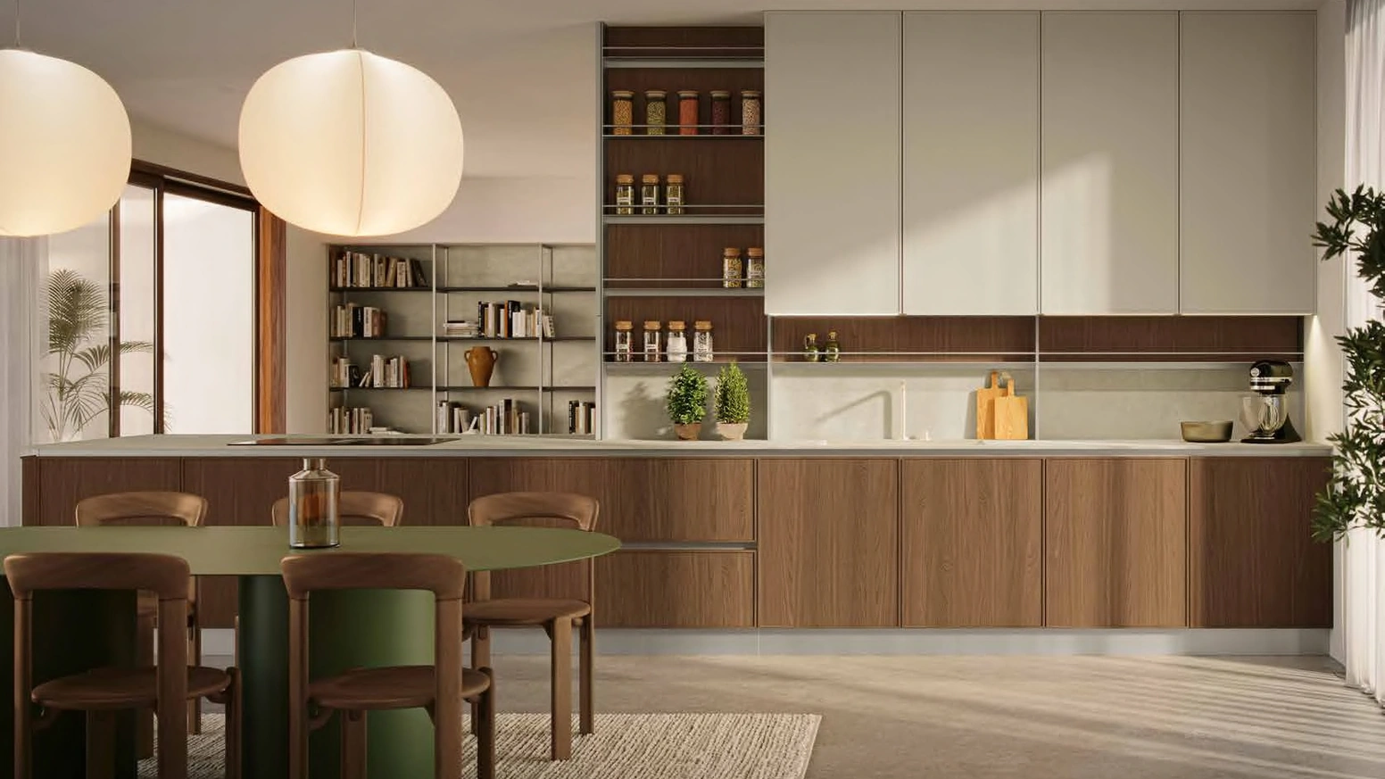 Cucina Moderna lineare MK02 in legno e laccato di Gentili Cucine