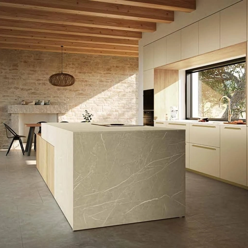Cucina Moderna con isola MK04 in melaminico e laminato di Gentili Cucine