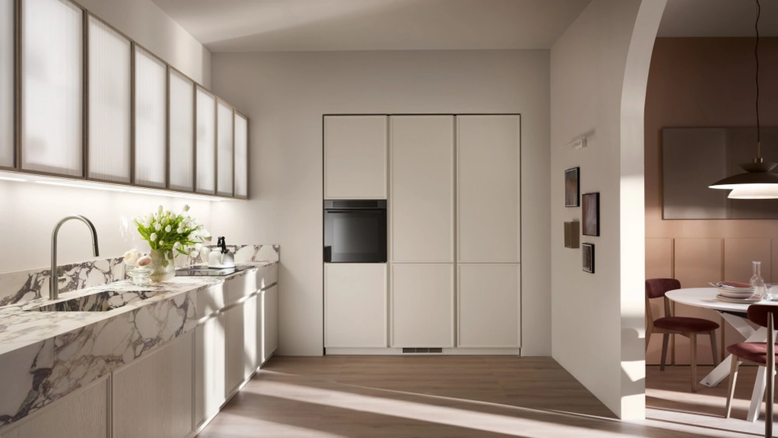 Cucina Moderna ad angolo Poetica 02 in legno di Frassino di Scavolini