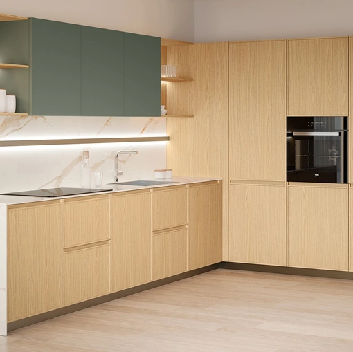 Cucina Moderna angolare Sakura 05 in Rovere Ikebana di Veneta Cucine