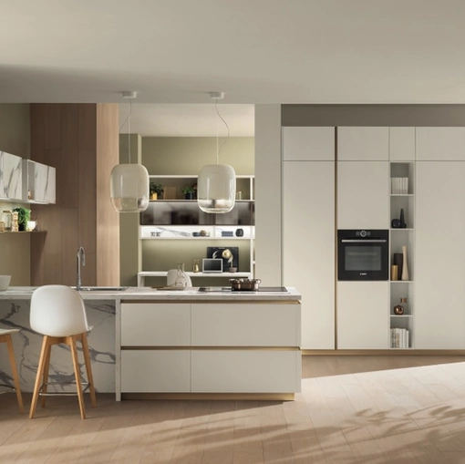 Cucina DeLinea 06 in laccato Bianco Prestige di Scavolini