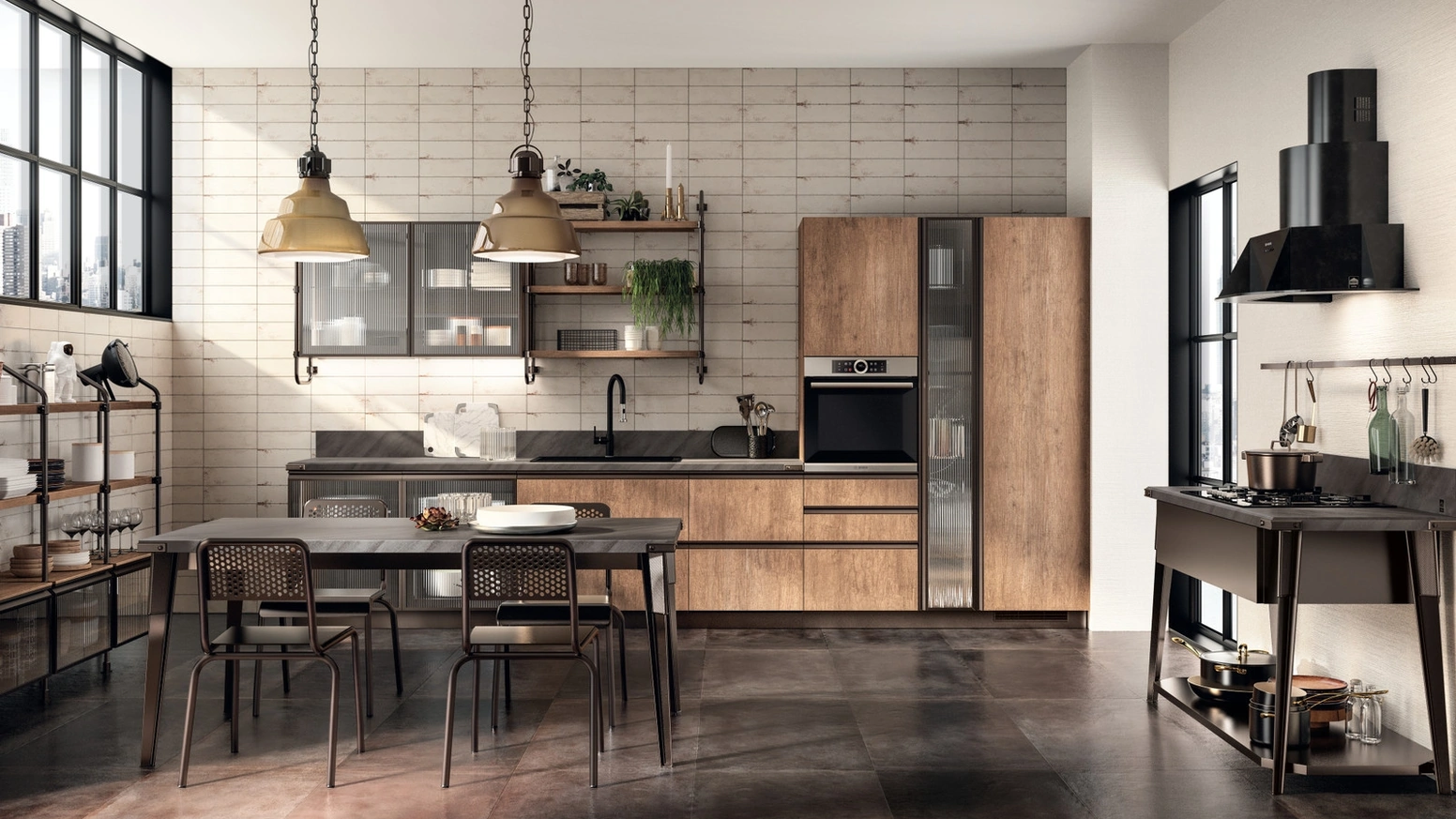 Cucina Moderna Diesel Open Workshop 02 Rovere Landscape di Scavolini