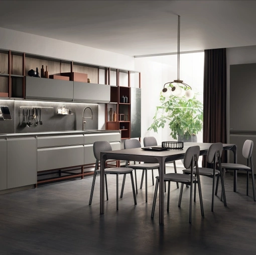 Cucina Moderna Formalia 02 laccato opaco Grigio Titanio di Scavolini