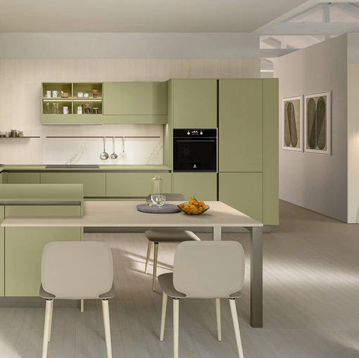 Cucina Moderna con penisola Start-Time J 04 di Veneta Cucine