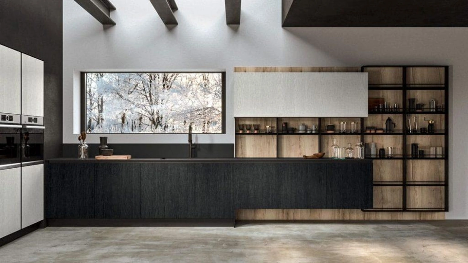 Cucina Moderna con isola Time 02 in melaminico di Gentili Cucine