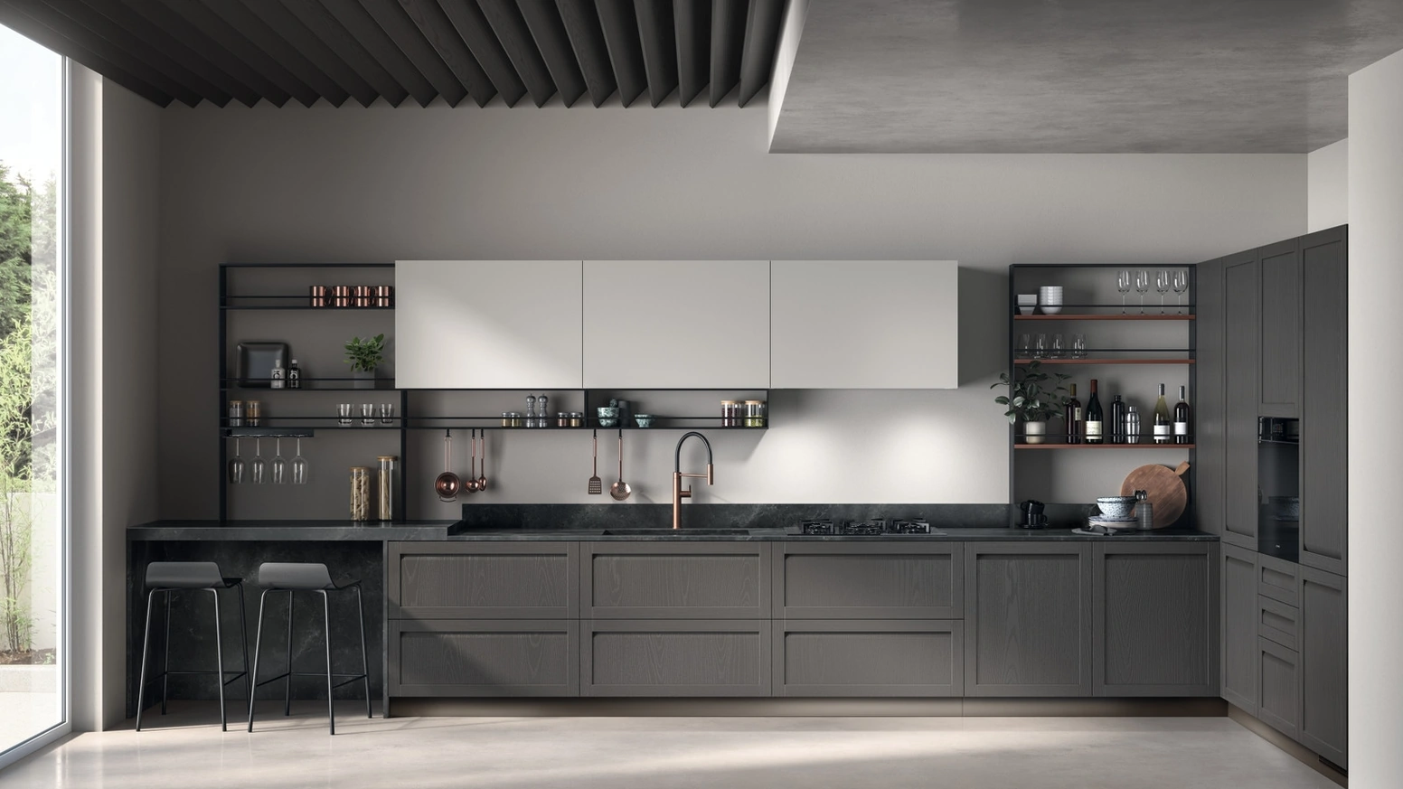 Cucina su misura angolare Carattere 06 in Frassino Chia di Scavolini