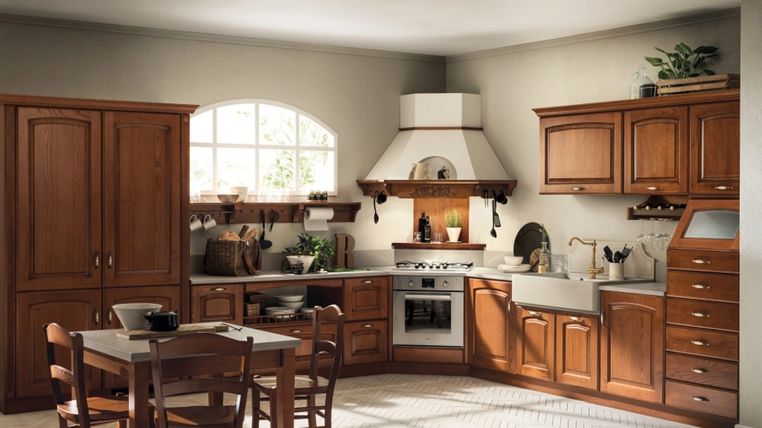 Cucina su misura Madeleine 03 in Castagno di Scavolini