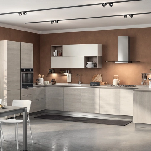 Cucina su misura Urban & Urban 03 in decorativo Larice Pasha di Scavolini