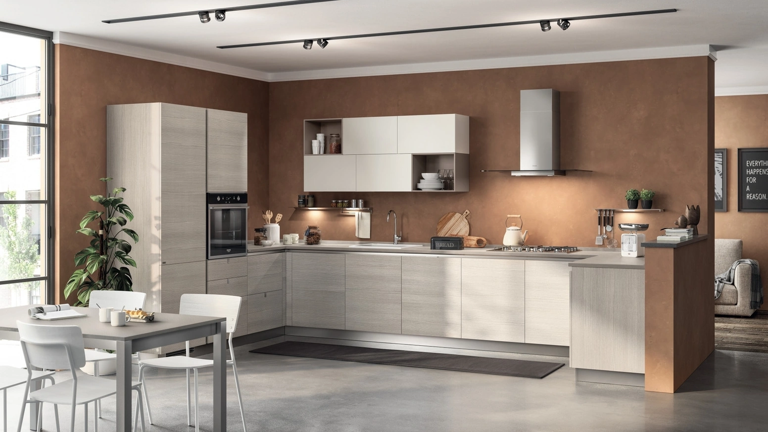 Cucina su misura Urban & Urban 03 in decorativo Larice Pasha di Scavolini