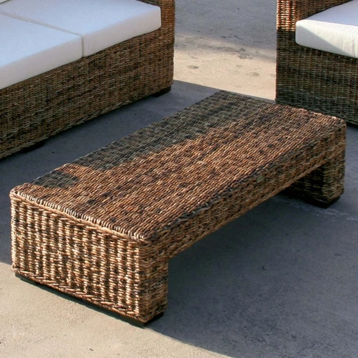 Tavolino Croco Sofà finitura intreccio di Banano naturale di La Seggiola